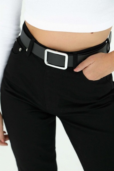 Emesta Siyah Solmaz Mom Jean Kadın Boyfriend Yüksek Bel Power Likra Pantolon