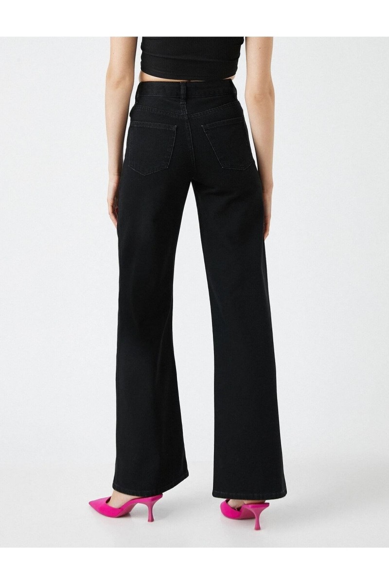 Tiger Siyah Yüksek Bel Palazzo Jeans Renk Solmayan Salaş Paça Kot Pantolon Tiger Siyah Yüksek Bel Palazzo Jeans Renk Solmayan Salaş Paça Kot Pantolon