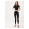 Akulina Siyah Yüksek Bel Toparlayıcı Skinny Dar Paça Solmaz Jeans Pantolon