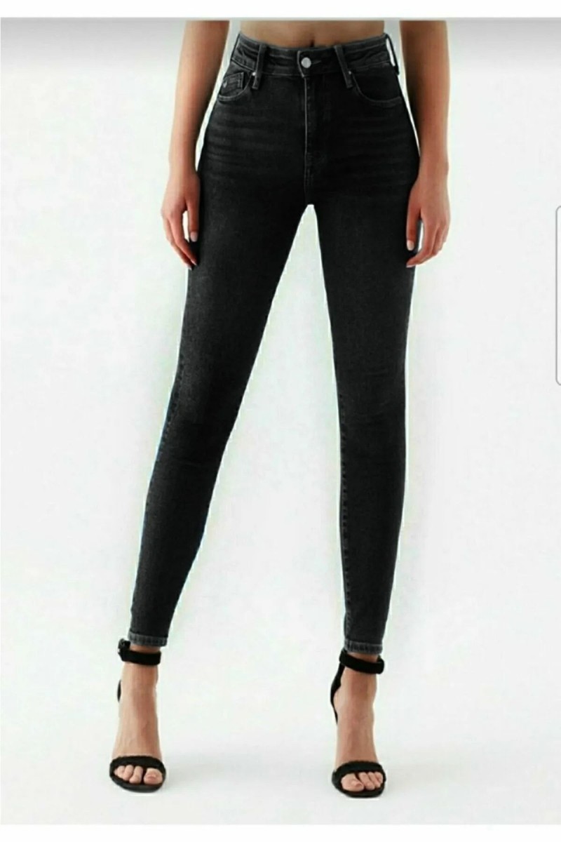 Kami Siyah Bıyıklı Yüksek Bel Likralı Slim Fit Jean Pantolon Toparlayıcı Kami Siyah Bıyıklı Yüksek Bel Likralı Slim Fit Jean Pantolon Toparlayıcı