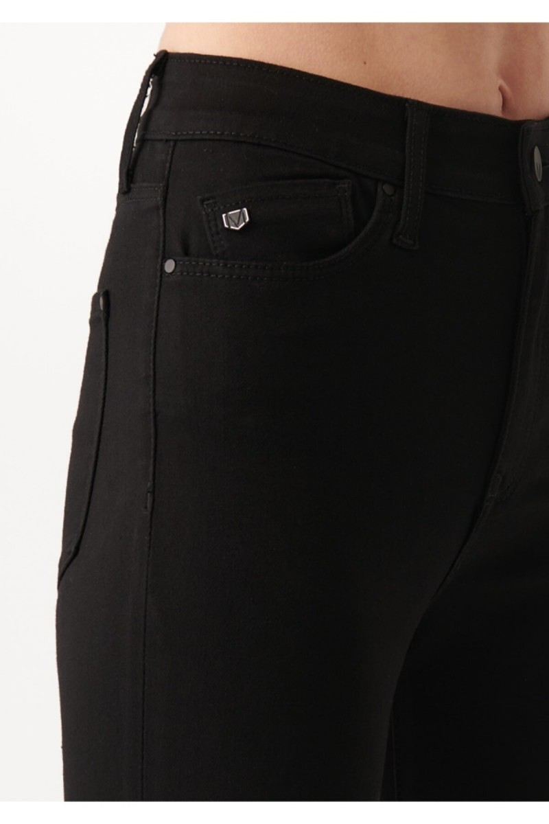 Emily Gold Jeans Kadın Siyah Yüksek Bel Jeans Pantolon Solmaz Jeans(toparlayıcı)