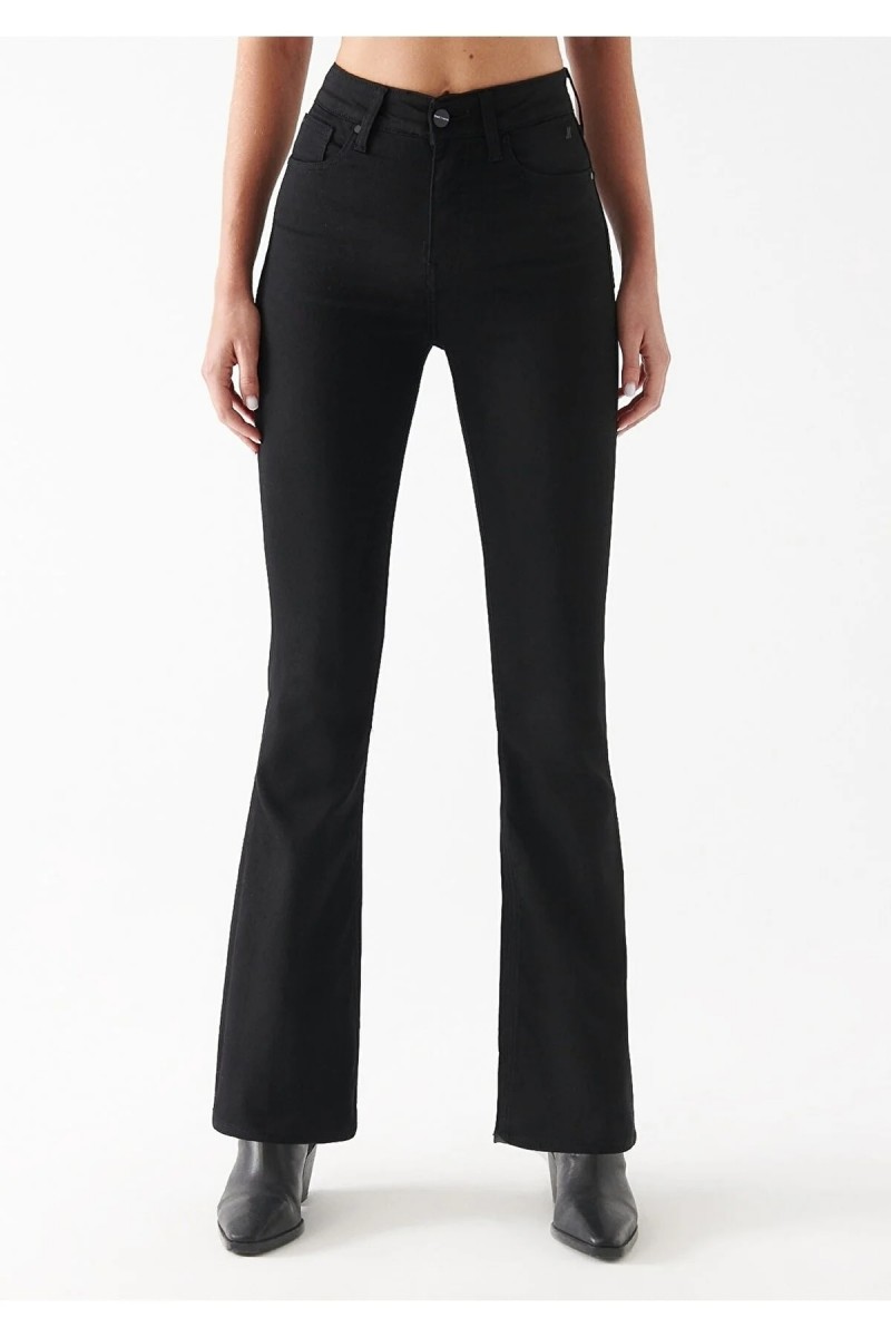 Sementa Gold Siyah Ispanyol Paça Kot Pantolon Yüksek Bel Ispanyol Jeans Toparlayıcı( Extra Rahat)