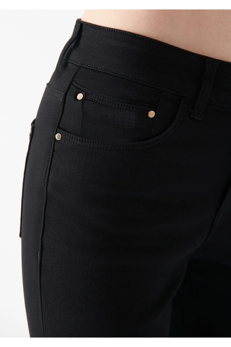 Faye Tess Gold Siyah Jeans Ispanyol Paça Kot Pantolon Yüksek Bel ( Extra Rahat)