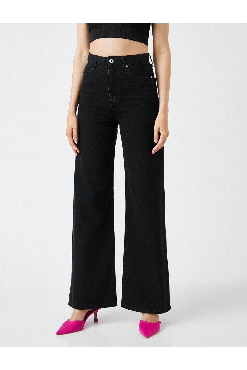 Tiger Siyah Yüksek Bel Palazzo Jeans Renk Solmayan Salaş Paça Kot Pantolon Tiger Siyah Yüksek Bel Palazzo Jeans Renk Solmayan Salaş Paça Kot Pantolon