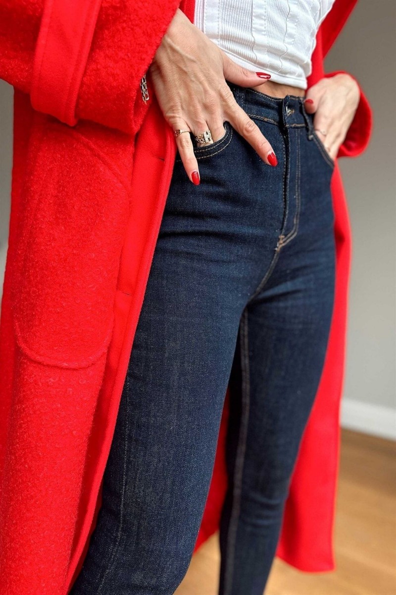 Koyu Mavi Skinny Dar Paça Jean Kadın Power Likra Toparlayıcı Koyu Mavi Skinny Dar Paça Jean Kadın Power Likra Toparlayıcı