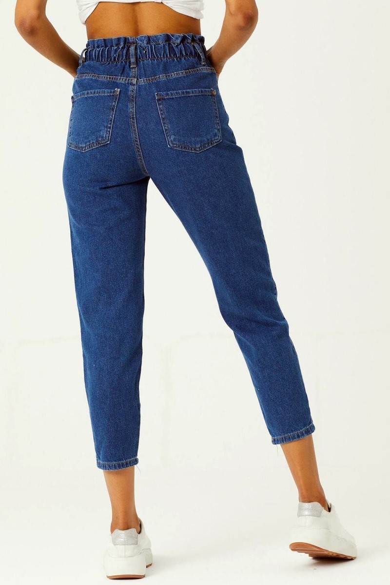Kadın Orta Mavi Mom Jeans Kadın Orta Mavi Mom Jeans