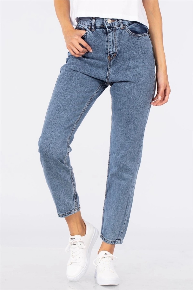 Mavi Orta Kar More Gold Likely Yüksek Bel Mom Jeans