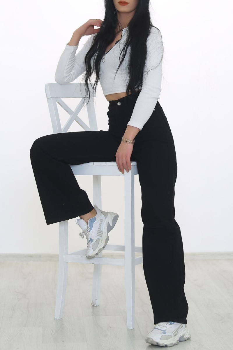 Diva Solmaz Siyah Likralı Süper Yüksek Bel Salaş Jean Pantolon. (süper Yüksek.) Wide Leg. Diva Solmaz Siyah Likralı Süper Yüksek Bel Salaş Jean Pantolon. (süper Yüksek.) Wide Leg.