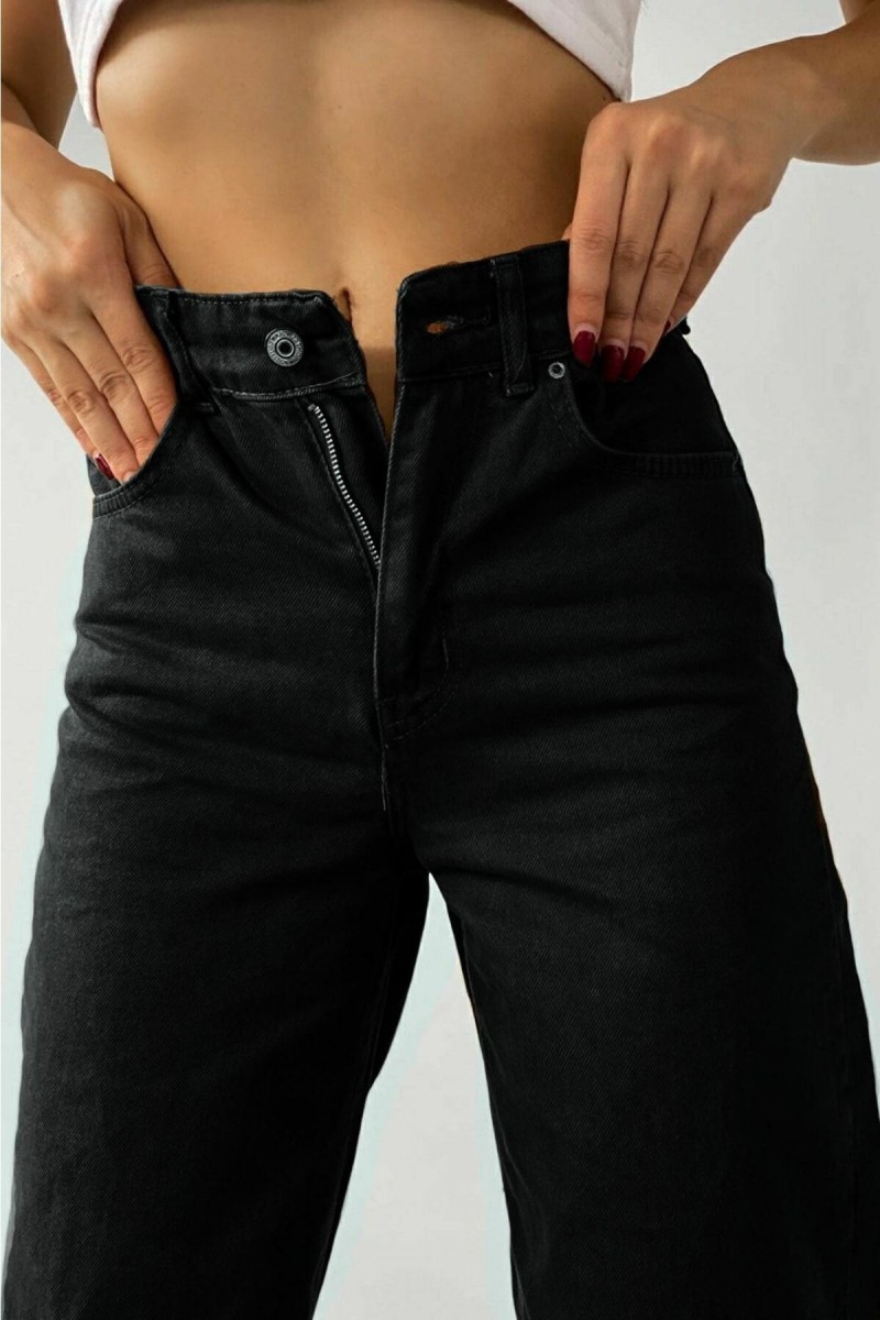 Siyah Likralı Süper Yüksek Bel Salaş Jeans Palazzo Pantolon Süper Yüksek Wide Leg Siyah Likralı Süper Yüksek Bel Salaş Jeans Palazzo Pantolon Süper Yüksek Wide Leg