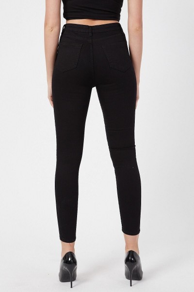 Yüksek Bel Super Skinny Jeans Black