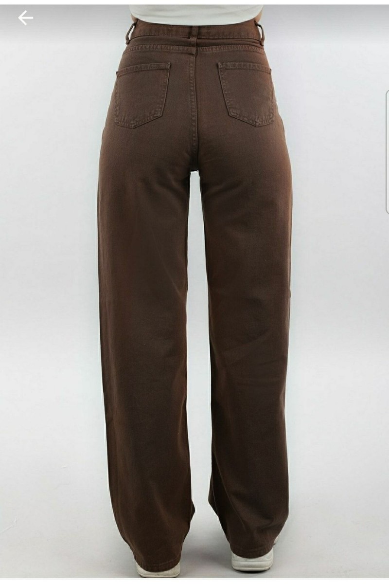 Kahverengi Likralı Süper Yüksek Bel Salaş Jeans Palazzo Pantolon. (süper Yüksek) Wide Leg Kahverengi Likralı Süper Yüksek Bel Salaş Jeans Palazzo Pantolon. (süper Yüksek) Wide Leg