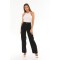 Siyah Likralı Süper Yüksek Bel Salaş Jeans Palazzo Pantolon. (süper Yüksek.) Wide Leg.
