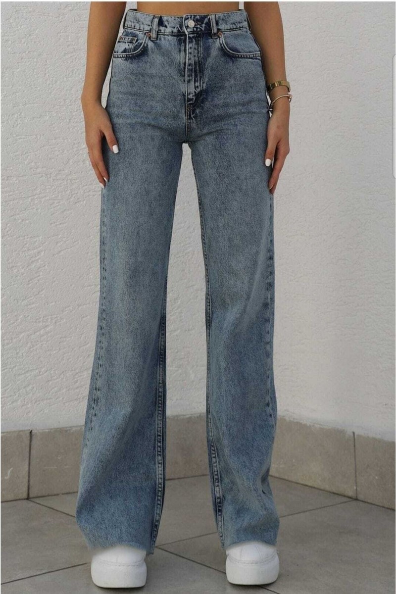 Mavi Kadın Salaş Likralı 90 s Süper Yüksek Salaş Paça Kot Palazzo Pantolon Mavi Kadın Salaş Likralı 90 s Süper Yüksek Salaş Paça Kot Palazzo Pantolon