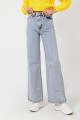 Follow 90 s Kar Yıkama Mavi Likralı Süper Yüksek Bel Salaş Jeans Palazzo Pantolon