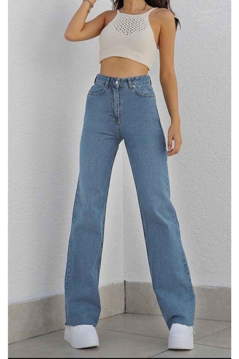 Jemmy Mavi Likralı Süper Yüksek Bel Salaş Jeans Palazzo Pantolon. (süper Yüksek) Jemmy Mavi Likralı Süper Yüksek Bel Salaş Jeans Palazzo Pantolon. (süper Yüksek)