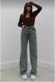 Füme Likralı Süper Yüksek Bel Salaş Jean Pantolon. (süper Yüksek.) Wide Leg. Füme Likralı Süper Yüksek Bel Salaş Jean Pantolon. (süper Yüksek.) Wide Leg.