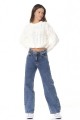 Koyu Mavi Likralı Süper Yüksek Bel Salaş Jeans Palazzo Pantolon. (süper Yüksek) Wide Leg Koyu Mavi Likralı Süper Yüksek Bel Salaş Jeans Palazzo Pantolon. (süper Yüksek) Wide Leg