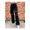 Extra Yüksek A.c.a.i.p S.o.l.m.a.z Siyah Salaş Yırtık Jeans Palazzo Pantolon (süper Yüksek Solmayan)