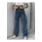 Anna 90 s Mavi Likralı Süper Yüksek Bel Salaş Jeans Palazzo Pantolon. (süper Yüksek) Wide Leg
