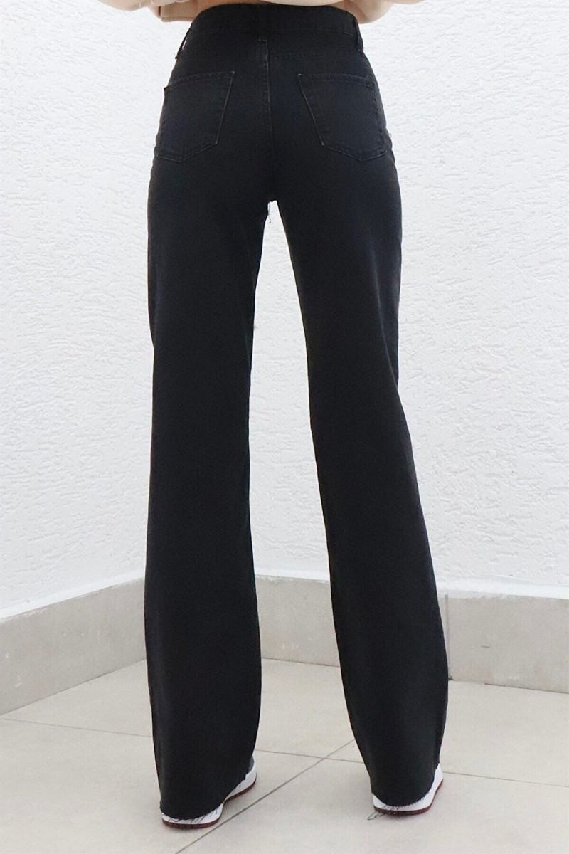Extra Yüksek A.c.a.i.p S.o.l.m.a.z Siyah Salaş Jeans Palazzo Pantolon (süper Yüksek Solmayan) Extra Yüksek A.c.a.i.p S.o.l.m.a.z Siyah Salaş Jeans Palazzo Pantolon (süper Yüksek Solmayan)