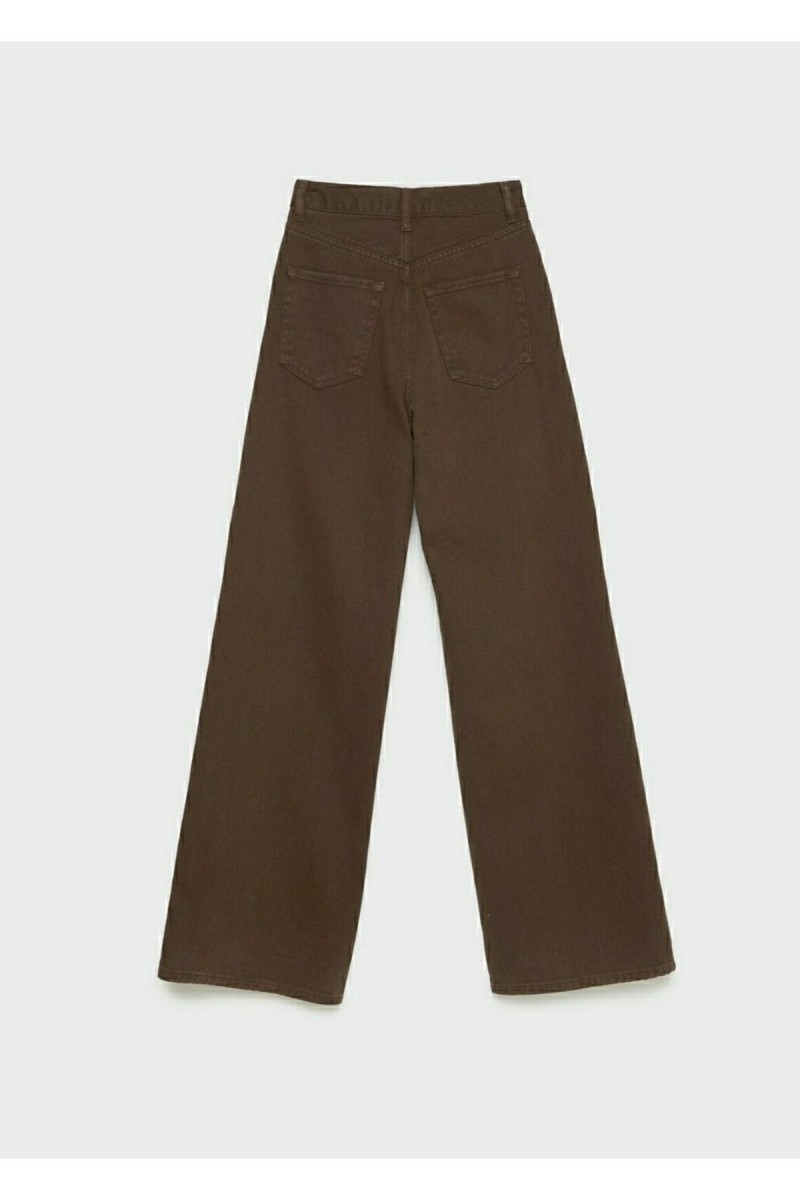 Kahverengi Likralı Süper Yüksek Bel Salaş Jeans Palazzo Pantolon. (süper Yüksek) Wide Leg Kahverengi Likralı Süper Yüksek Bel Salaş Jeans Palazzo Pantolon. (süper Yüksek) Wide Leg