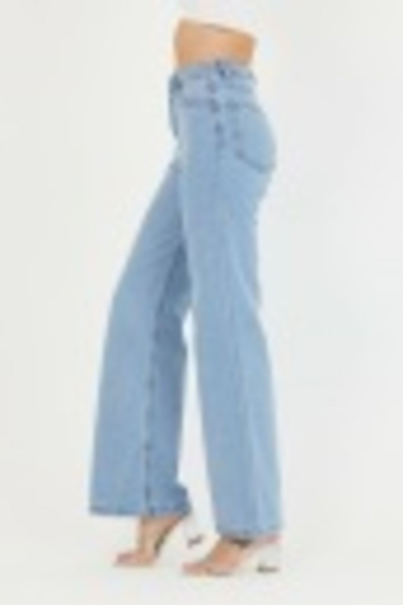 Buz Mavisi Power Likralı Süper Yüksek Bel Salaş Jeans Palazzo Pantolon Buz Mavisi Power Likralı Süper Yüksek Bel Salaş Jeans Palazzo Pantolon