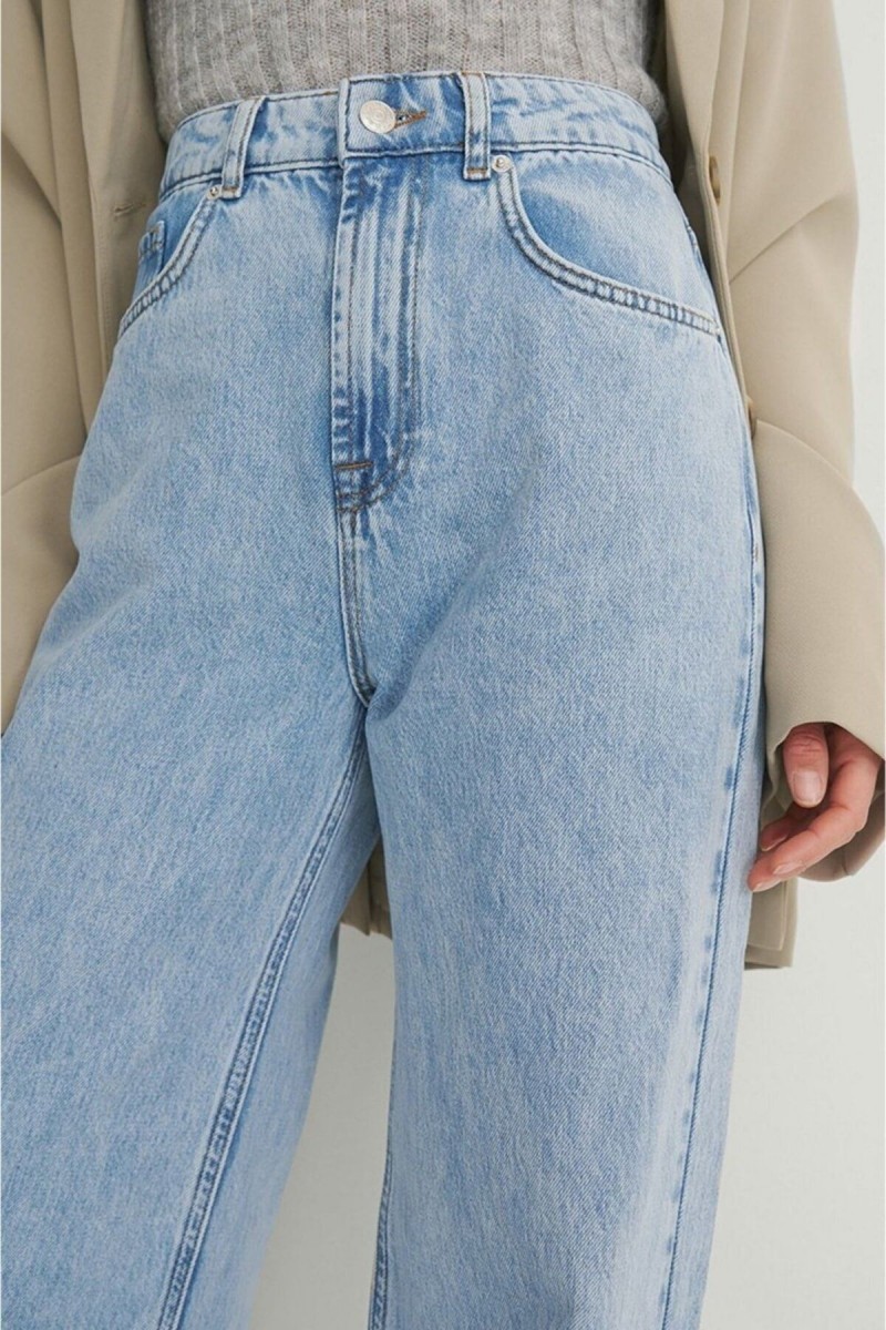Kadın Buz Kar Salaş Likralı Kadın Mavi Süper Yüksek Bel Salaş Paça Denim Kot Palazzo Pantolon Kadın Buz Kar Salaş Likralı Kadın Mavi Süper Yüksek Bel Salaş Paça Denim Kot Palazzo Pantolon