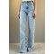 -buz Kar Likralı Süper Yüksek Bel Salaş Jeans Palazzo Pantolon. (süper Yüksek) Wide Leg