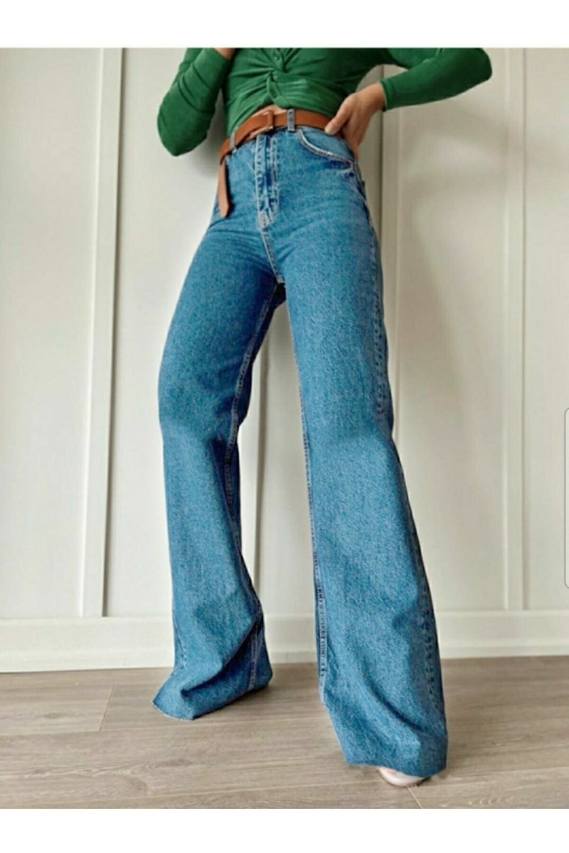 Power Likra Gold Allstar Ikon Orta Kar Mavi Salaş Kot Pantolon Mavi Kar Likralı Palazzo