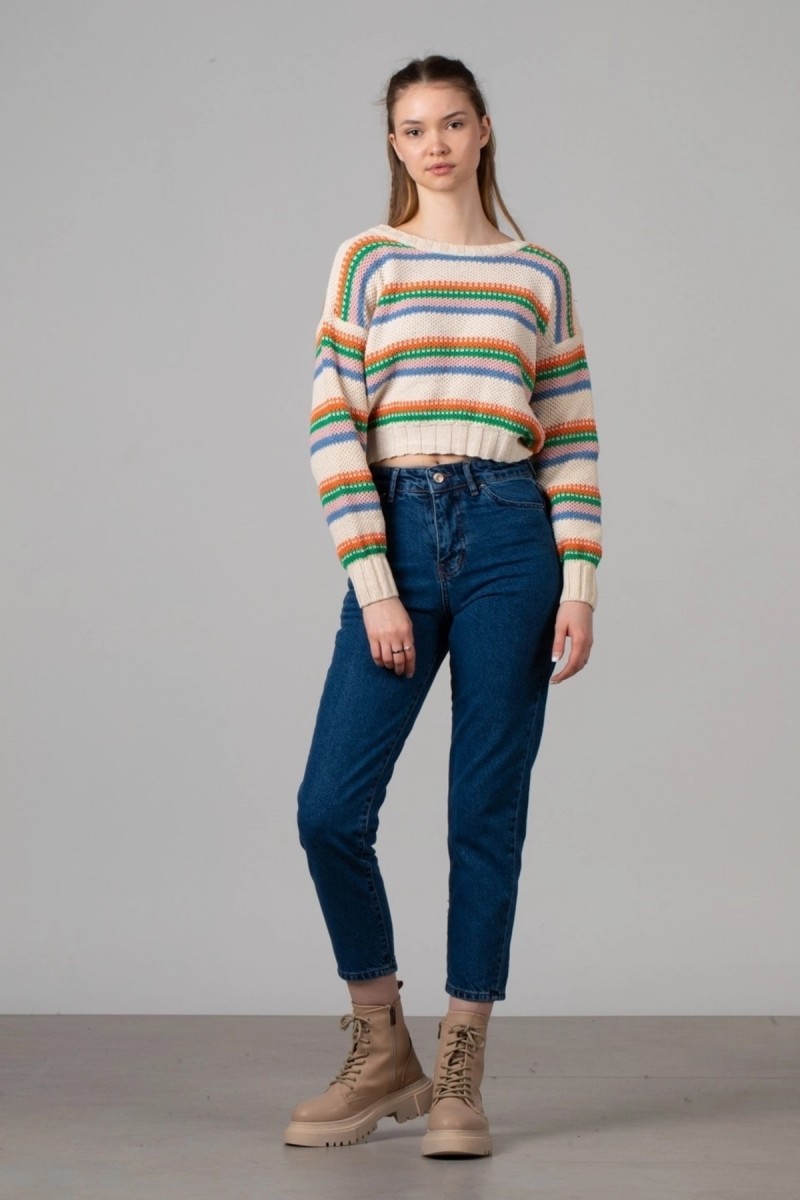 Koyu Mavi More Sustainable Yüksek Bel Mom Jeans