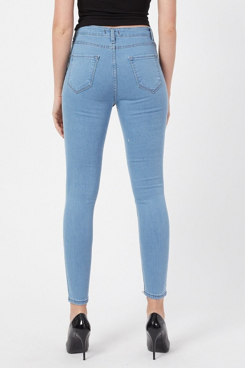Yüksek Bel Skinny Jeans Açık Mavi Düz (beden Tablomuz Mevcut) Yüksek Bel Skinny Jeans Açık Mavi Düz (beden Tablomuz Mevcut)