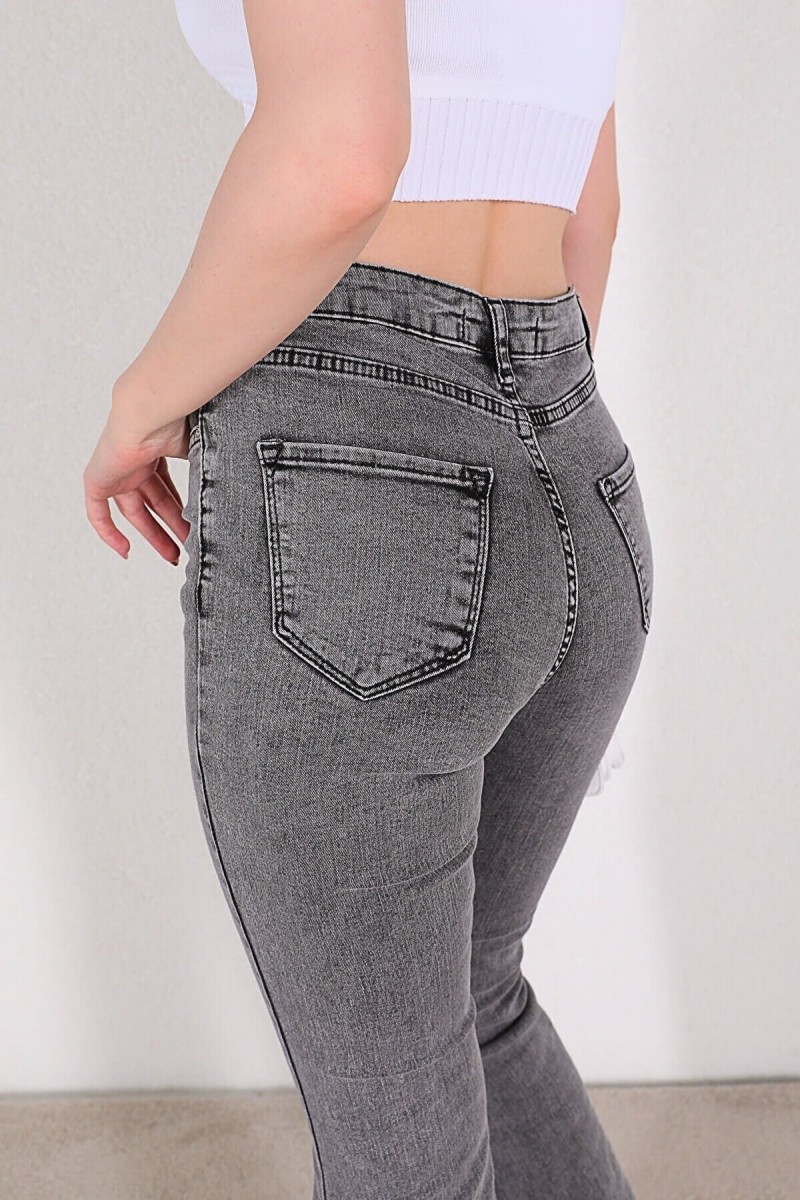 Zoe Füme Ispanyol Paça Kot Pantolon Yüksek Bel Ispanyol Jeans Toparlayıcı( Extra Rahat)