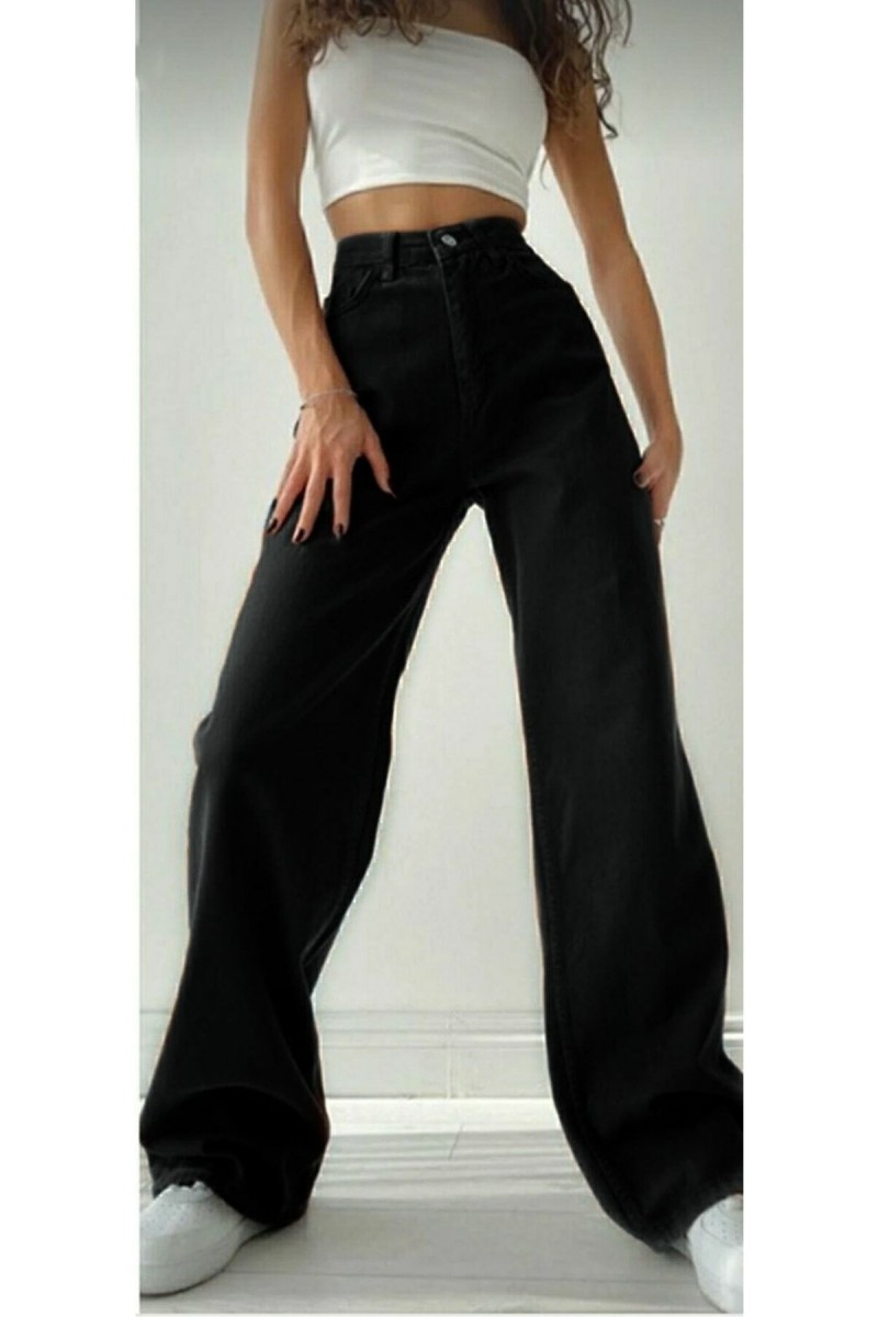 Rose Extra Yüksek A.c.a.i.p S.o.l.m.a.z Siyah Salaş Jeans Palazzo Pantolon (süper Yüksek Solmayan) Rose Extra Yüksek A.c.a.i.p S.o.l.m.a.z Siyah Salaş Jeans Palazzo Pantolon (süper Yüksek Solmayan)