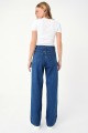 Koyu Mavi Likralı Süper Yüksek Bel Salaş Jeans Palazzo Pantolon. (süper Yüksek) Wide Leg Koyu Mavi Likralı Süper Yüksek Bel Salaş Jeans Palazzo Pantolon. (süper Yüksek) Wide Leg