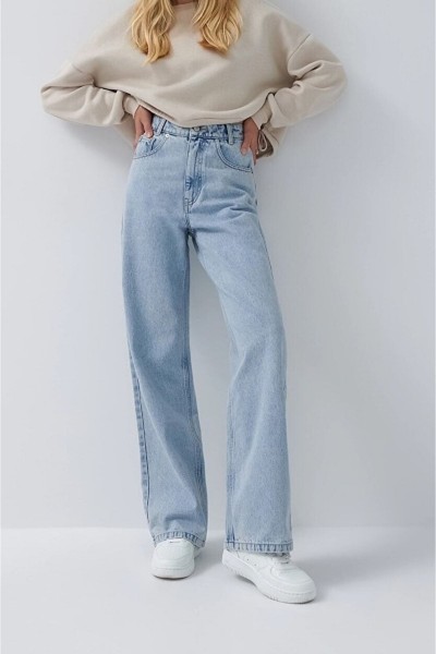 Kira 90 s Açık Kar Likralı Süper Yüksek Bel Salaş Jean Pantolon. (süper Yüksek.) Wide Leg.