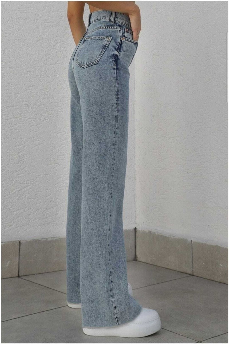 Jakarta Likralı Salaş Kadın Mavi Süper Yüksek Bel Salaş Paça Denim Kot Pantolon Jakarta Likralı Salaş Kadın Mavi Süper Yüksek Bel Salaş Paça Denim Kot Pantolon