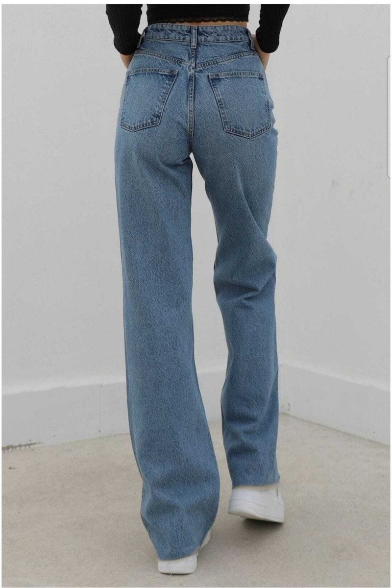 Bodrum Likralı Salaş Kadın Mavi Kar Yıkama Süper Yüksek Bel Salaş Paça Denim Kot Pantolon Bodrum Likralı Salaş Kadın Mavi Kar Yıkama Süper Yüksek Bel Salaş Paça Denim Kot Pantolon