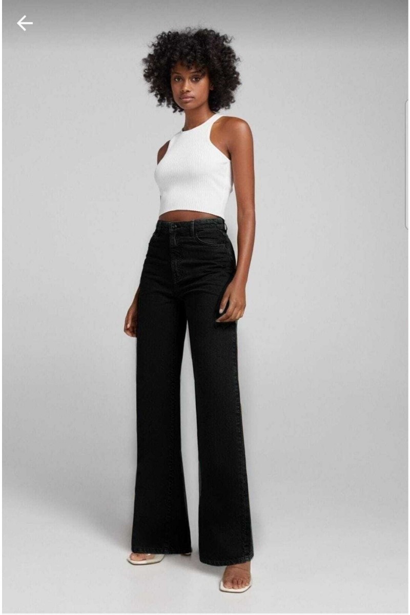 Moore Solmaz Siyah Likralı Süper Yüksek Bel Salaş Jeans Palazzo Pantolon Wide Leg Denim Moore Solmaz Siyah Likralı Süper Yüksek Bel Salaş Jeans Palazzo Pantolon Wide Leg Denim