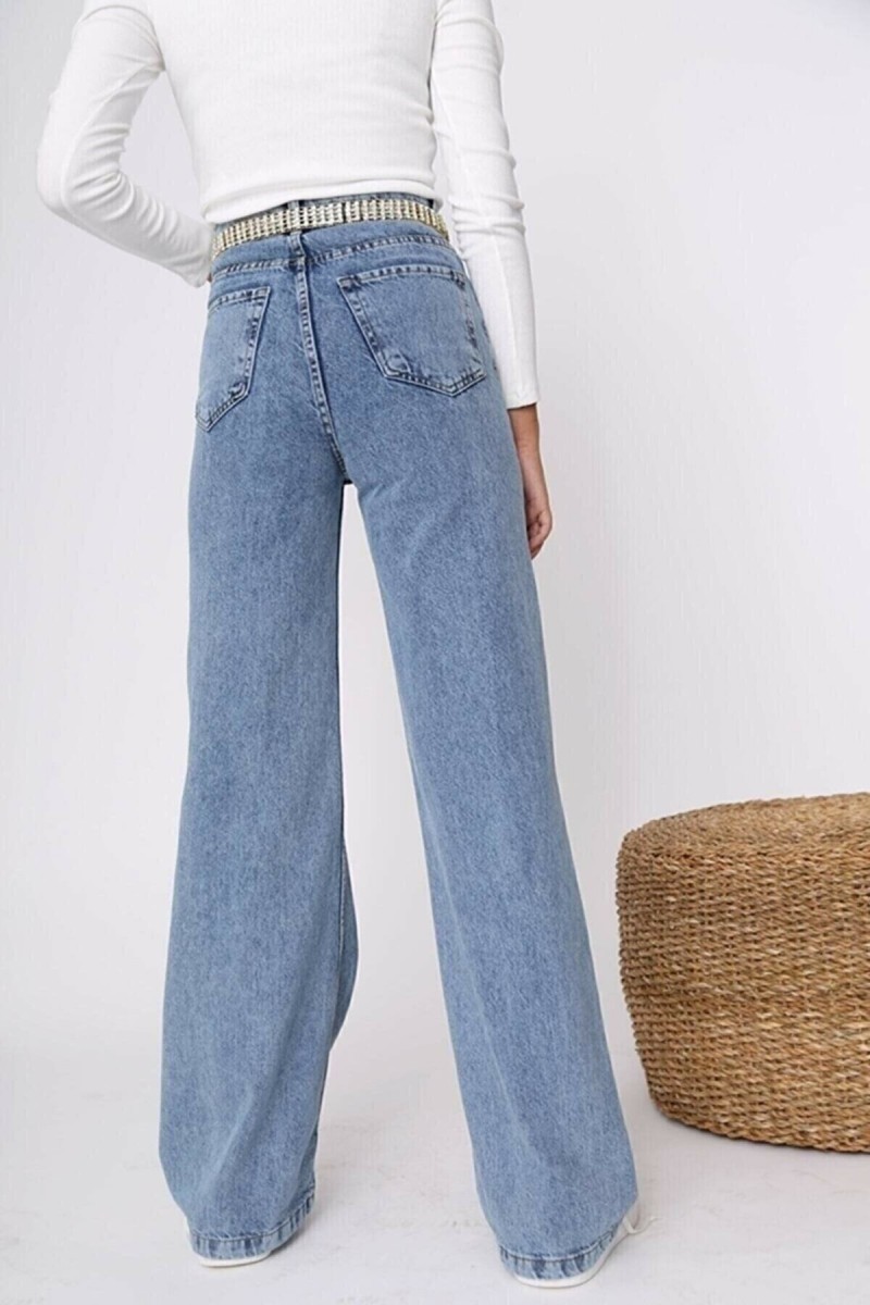All Star Orta Kar Kar Likralı Kadın Mavi Süper Yüksek Bel Salaş Paça Denim Kot Palazzo Pantolon All Star Orta Kar Kar Likralı Kadın Mavi Süper Yüksek Bel Salaş Paça Denim Kot Palazzo Pantolon