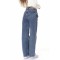 Koyu Mavi Likralı Süper Yüksek Bel Salaş Jeans Palazzo Pantolon. (süper Yüksek) Wide Leg