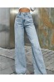 Loa 90 s Likralı Kadın Mavi Kar Süper Yüksek Bel Salaş Paça Denim Kot Palazzo Pantolon Loa 90 s Likralı Kadın Mavi Kar Süper Yüksek Bel Salaş Paça Denim Kot Palazzo Pantolon
