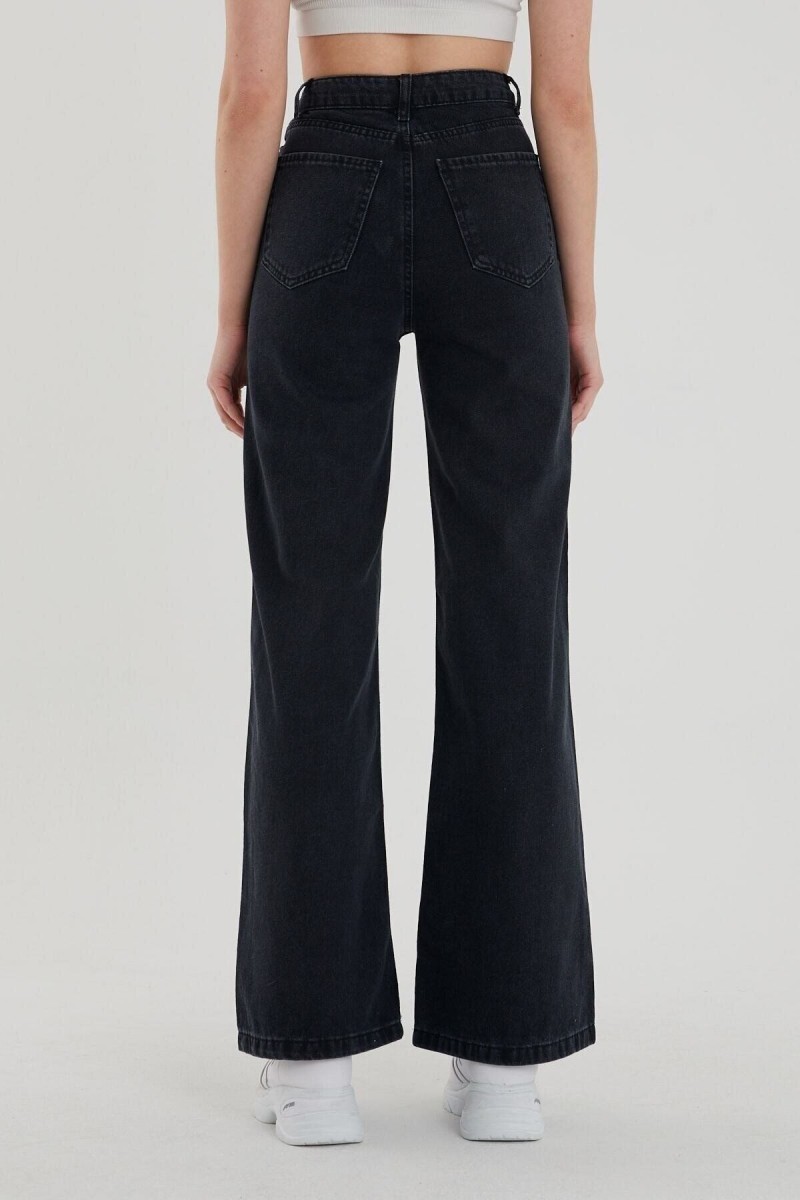 Solmayan Siyah Likralı Süper Yüksek Bel Salaş Jean Palazzo Pantolon. (süper Yüksek.) Wide Leg. Solmayan Siyah Likralı Süper Yüksek Bel Salaş Jean Palazzo Pantolon. (süper Yüksek.) Wide Leg.