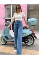 Caar 90 s Kar Yıkama Mavi Likralı Süper Yüksek Bel Salaş Jeans Palazzo Pantolon Caar 90 s Kar Yıkama Mavi Likralı Süper Yüksek Bel Salaş Jeans Palazzo Pantolon