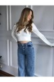 Caar 90 s Kar Yıkama Mavi Likralı Süper Yüksek Bel Salaş Jeans Palazzo Pantolon Caar 90 s Kar Yıkama Mavi Likralı Süper Yüksek Bel Salaş Jeans Palazzo Pantolon