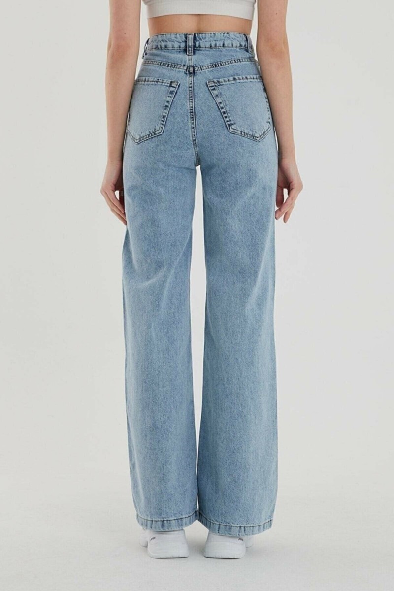 Juli 90 s Likralı Kadın Mavi Kar Süper Yüksek Bel Salaş Paça Denim Kot Palazzo Pantolon Juli 90 s Likralı Kadın Mavi Kar Süper Yüksek Bel Salaş Paça Denim Kot Palazzo Pantolon