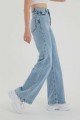 Juli 90 s Likralı Kadın Mavi Kar Süper Yüksek Bel Salaş Paça Denim Kot Palazzo Pantolon Juli 90 s Likralı Kadın Mavi Kar Süper Yüksek Bel Salaş Paça Denim Kot Palazzo Pantolon