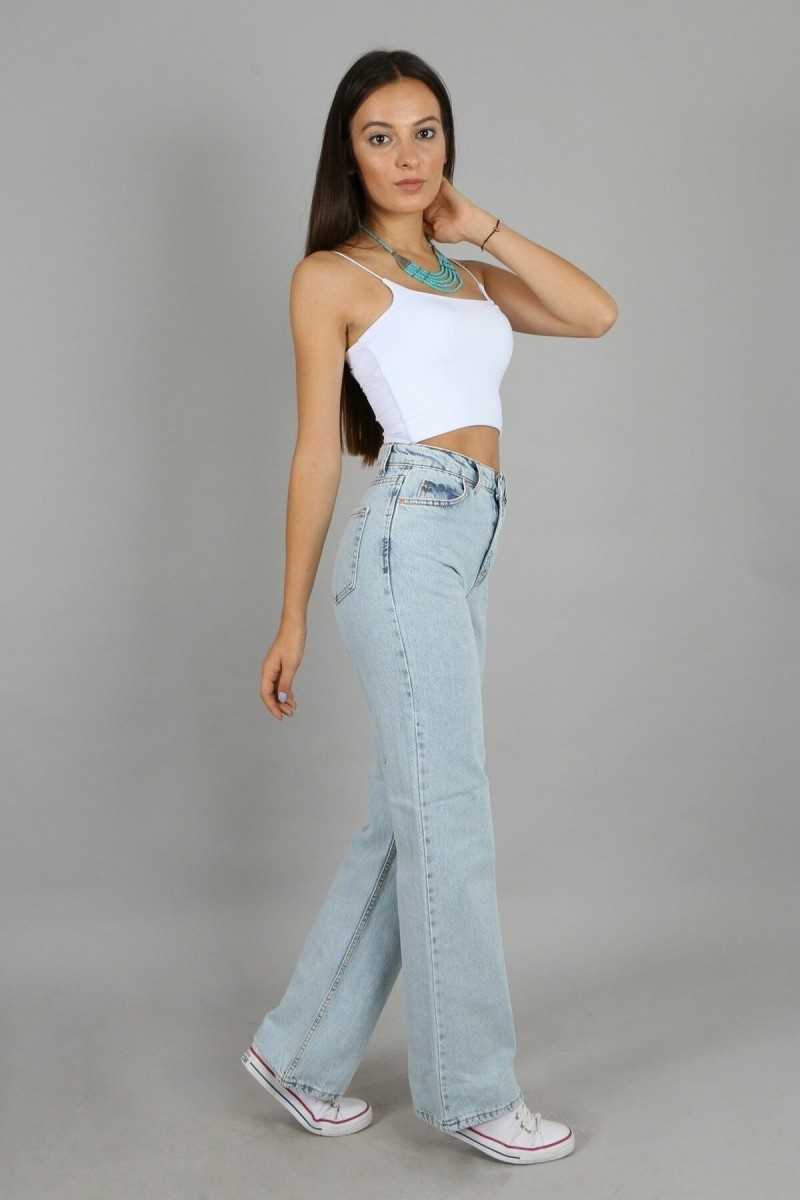 -buz Kar Likralı Süper Yüksek Bel Salaş Jeans Palazzo Pantolon. (süper Yüksek) Wide Leg -buz Kar Likralı Süper Yüksek Bel Salaş Jeans Palazzo Pantolon. (süper Yüksek) Wide Leg