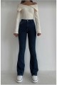 Olivier Koyu Mavi Ispanyol Paça Kot Pantolon Yüksek Bel Ispanyol Jeans Toparlayıcı( Extra Rahat) Drv Olivier Koyu Mavi Ispanyol Paça Kot Pantolon Yüksek Bel Ispanyol Jeans Toparlayıcı( Extra Rahat) Drv