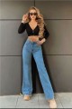 Orta Mavi Power Likralı Yırtık Süper Yüksek Bel Salaş Jeans Palazzo Pantolon Orta Mavi Power Likralı Yırtık Süper Yüksek Bel Salaş Jeans Palazzo Pantolon