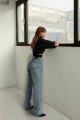 90 s Açık Kar Yıkama Likralı Süper Yüksek Salaş Jeans Palazzo Pantolon 90 s Açık Kar Yıkama Likralı Süper Yüksek Salaş Jeans Palazzo Pantolon